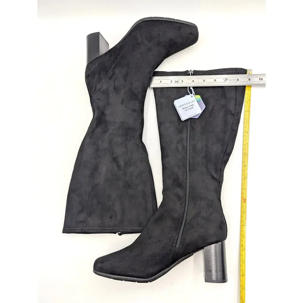 Aerosoles Centola Knee High Boot Square Toe Women's Black Size US10WW